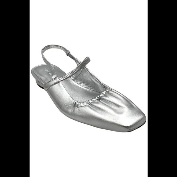Vince Women's Venice Slip On Slingback Flats Silver - Medium - Picture 1 of 3